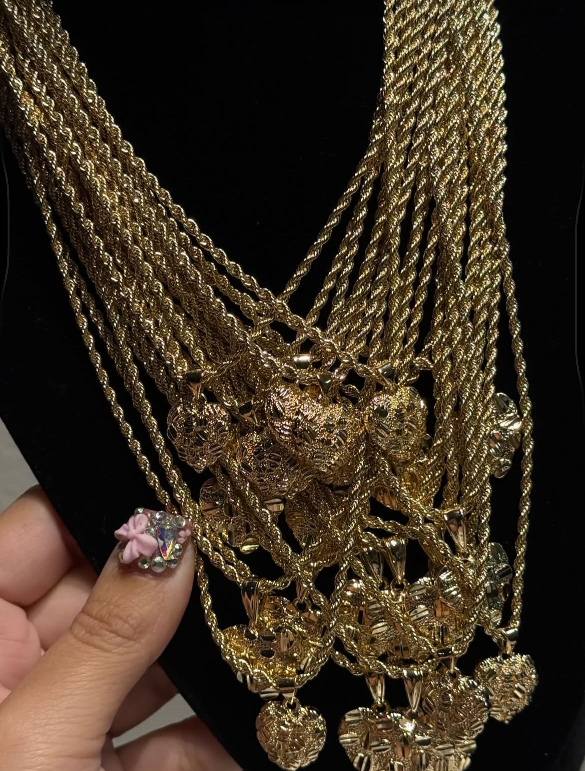 Gold Nugget Heart Chain