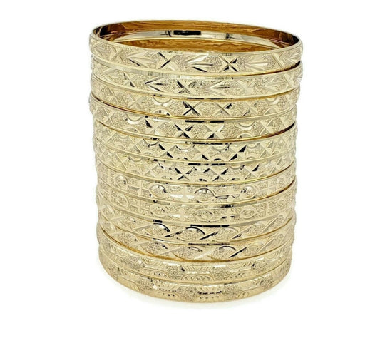 Real Gold Plated 12 Pack Of Bangles