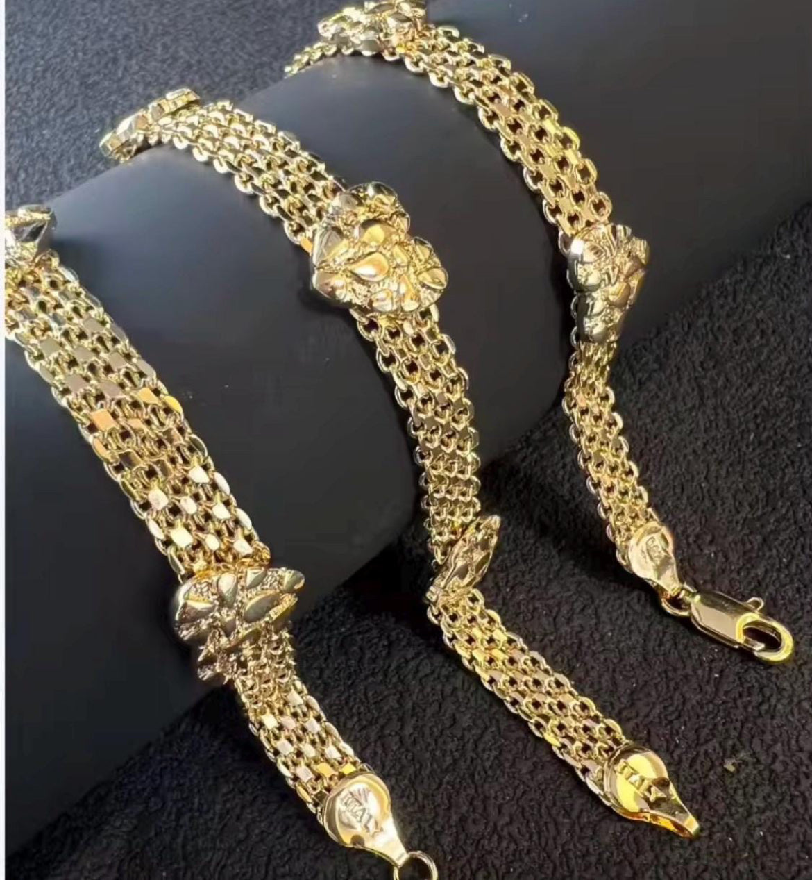 18k Gold Plated HRT Nugget Bracelet