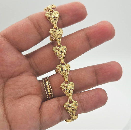14k Gold Plated HRT Nugget Bracelet
