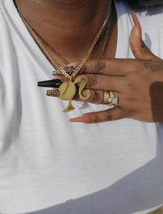 Barbie Necklace Gold Plated